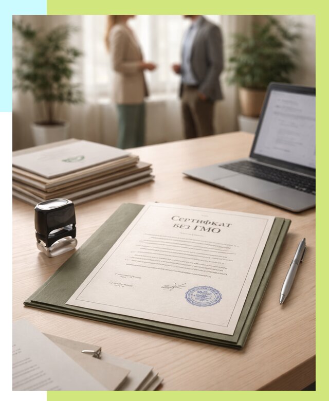 Сертификат без ГМО в Чистополе от 7679 р. оформить срочно Алешин-Чст